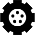 A black and green image of a gear
