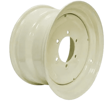 A white wheel with a hole in the center.