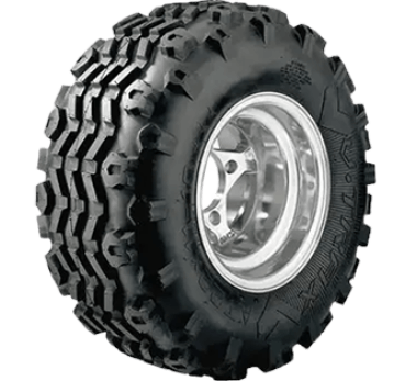 A tire with the rim of it on display.