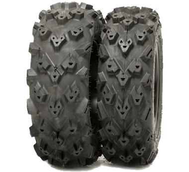 Two tires are shown side by side.